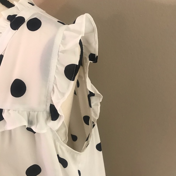LOFT POLKA DOT SLEEVLESS BLOUSE - Picture 5 of 8
